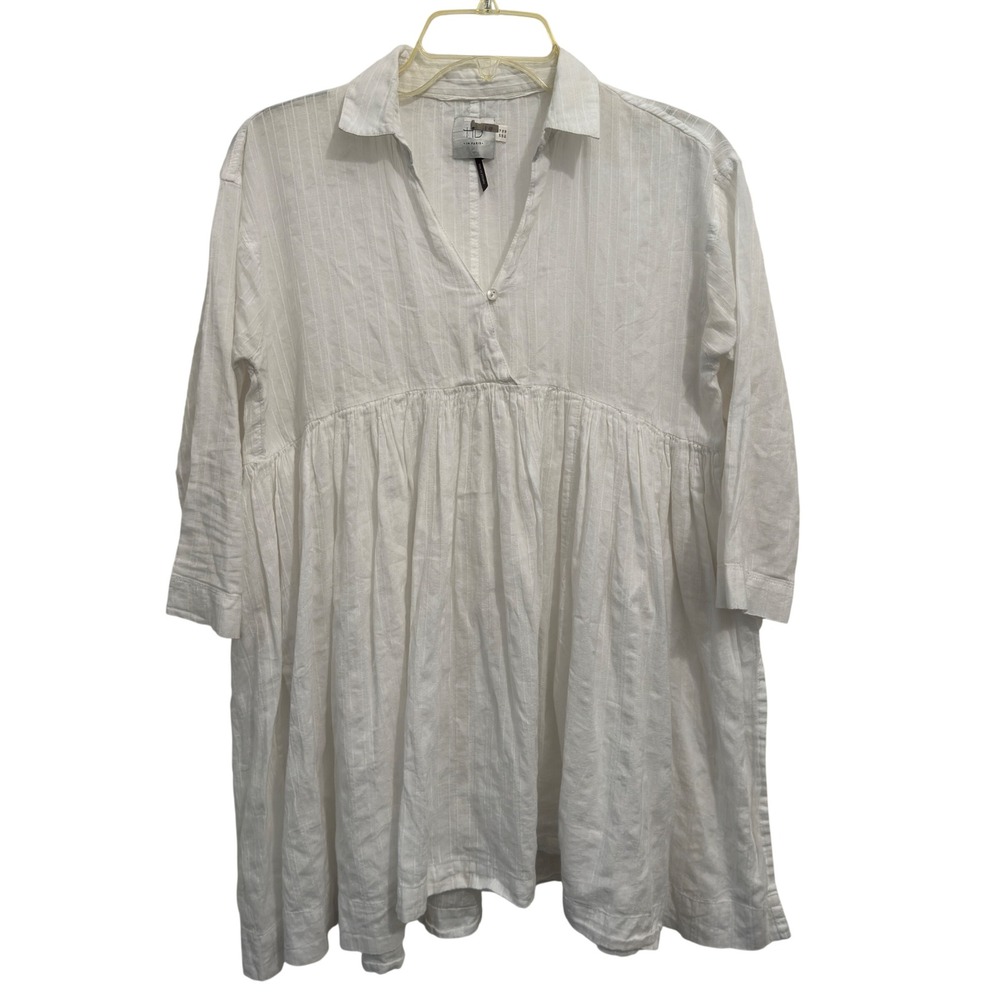 HD in Paris Anthropologie Babydoll Tunic Top 6 White Cotton Peplum Cottagecore